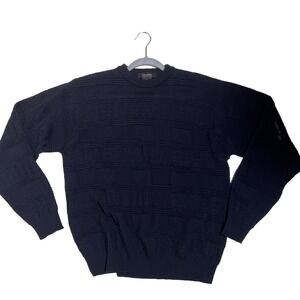 Giorgiolini Sweater Round Neck Long Sleeve Blue Pullover Made In Italy Mens S